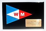 Burgee Plaque- Laser cut like a jigsaw puzzle, painted on reverse and assembled. Intricate burgees can be silk screened on the reverse of a solid piece of acrylic and mounted onto the backboard.